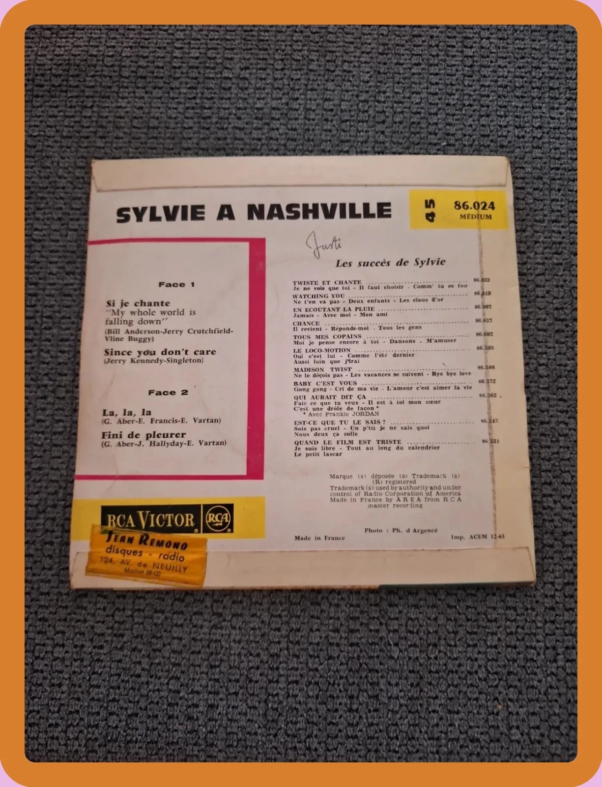 Vinil Super 45 Tours EP - Sylvie Vartan - Sylvie à Nashville - RCA Victor – photo 2